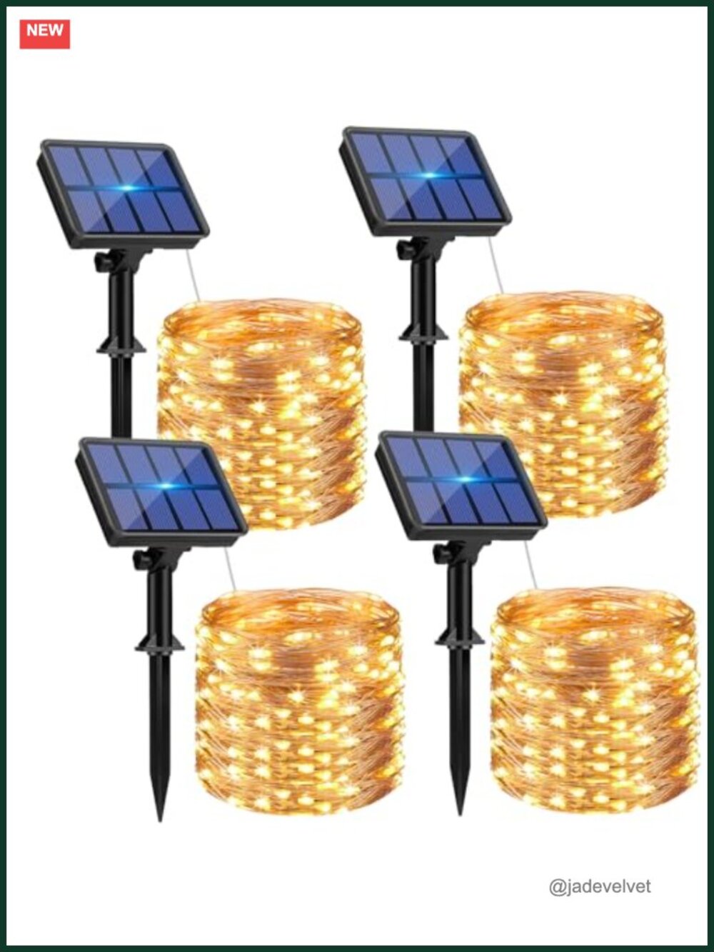 4 Pack Solar String Lights Outdoor 132FT 320LED Fairy Lights Waterproof 8 Modes